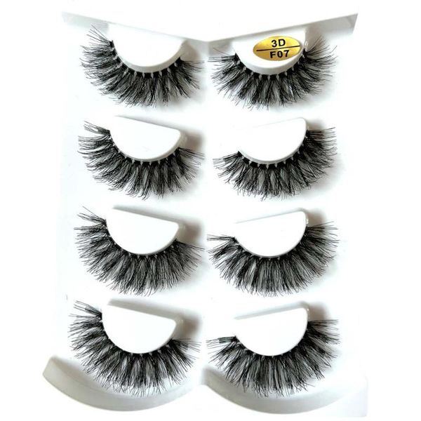 Ложные ресники 4Pairs Human Hairsemade 3D Think Lashs Natural короткие прозрачные терьерские ресницы с длинным стилем