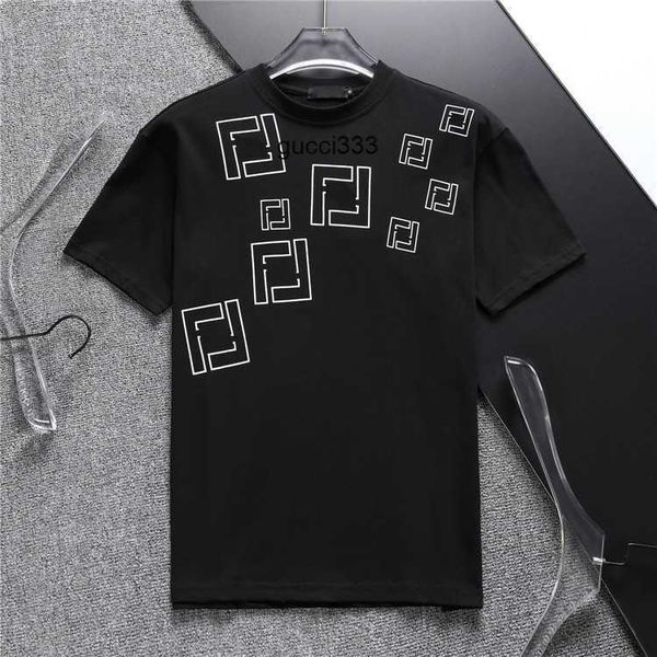 Tees fendyly Short ff Fashion Neck Designer Mens Round T Shirt Polo High Sleeve Quality Newest Cotton Womens Letter Print Size M-3XL