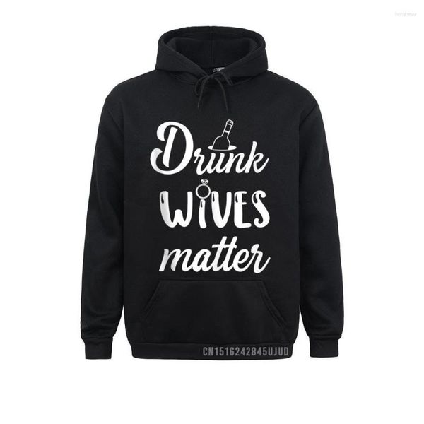 Felpe con cappuccio da uomo Drunk Wives Matter Champagne Pullover Clothes Lovers Day 2023 Felpe da uomo a maniche lunghe personalizzate Crazy