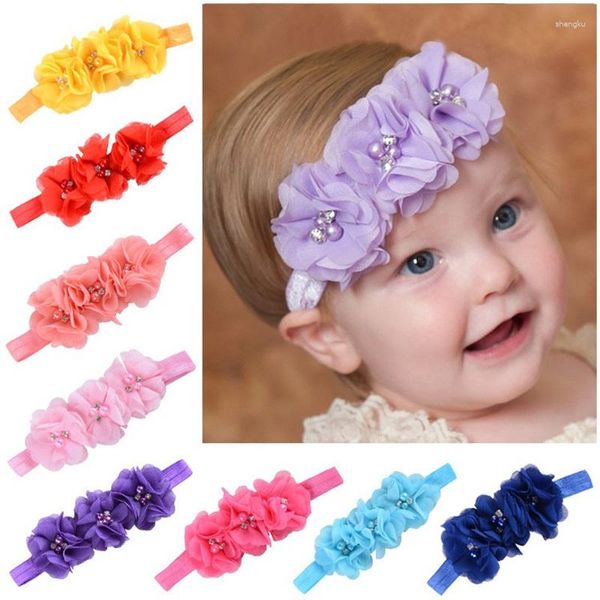 Saç Aksesuarları Şifon Çiçek Bebek Kız Baş Bandı Bebek Tie Born Born Meatwear Tiara Headwrap Hediye Toddlers Bandage Şerit