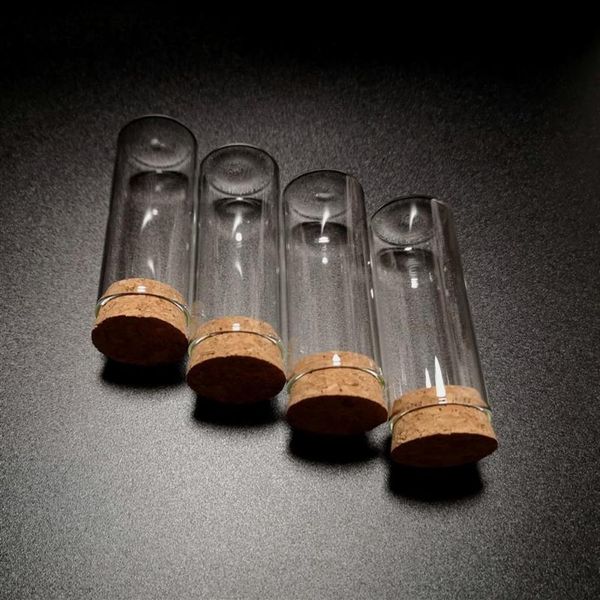 Forniture di laboratorio 10 20 50Pcs 15ml 25ml Provette a fondo piatto con tappo in sughero Vasi per bottiglie di stoccaggio in vetro per test di laboratorio2822