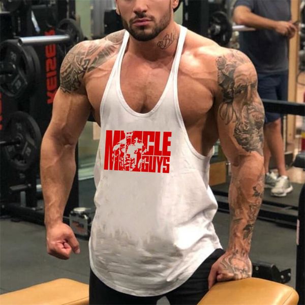 Canottiere da uomo Abbigliamento di marca Bodybuilding Gym Mens Back Top Vest Muscle Fashion Canottiere senza maniche Stringer Fitness Allenamento Camicia sportiva 230717