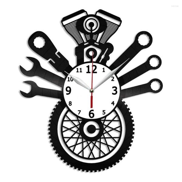 Orologi da parete Servizio moto Orologio artistico Regalo fatto a mano per cucina Ufficio Camera da letto Poster moderno