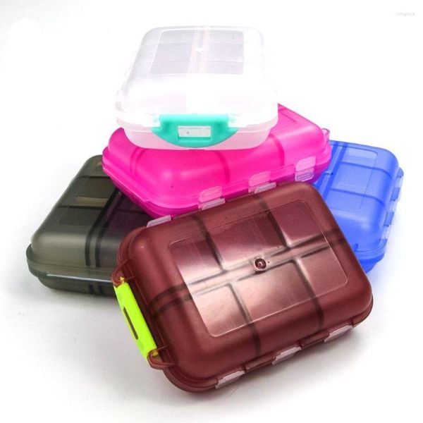 Aufbewahrungsflaschen, tragbarer Kunststoff-Spenderbehälter, Medikamentenkoffer, Tablet-Organizer-Box, 12 Gitter