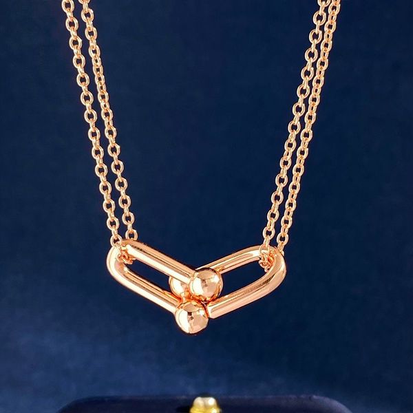 Pingente personalizado Tiffansy colar collana corrente de ouro chave Colares Colar de coração feminino masculino ouro/prata/rosa com pacote completo da marca como presente de casamento de natal