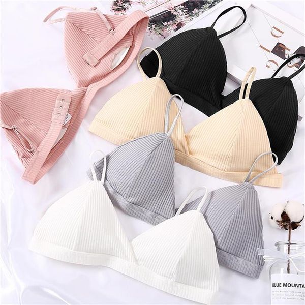 Reggiseni Reggiseno a triangolo sottile sexy per donna Lingerie Intimo senza fili Push Up Tinta unita Bralette Brasserie imbottita femminile223B