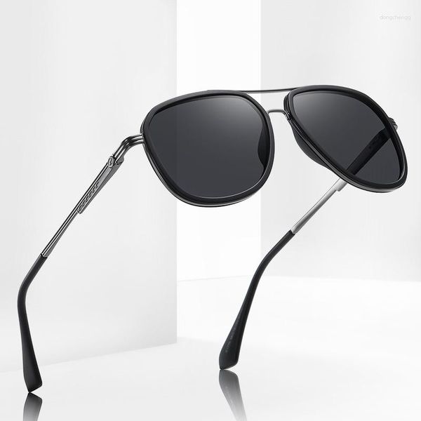Óculos de sol masculinos clássicos polarizados da moda óculos TAC anti-UV resistentes a raios UV