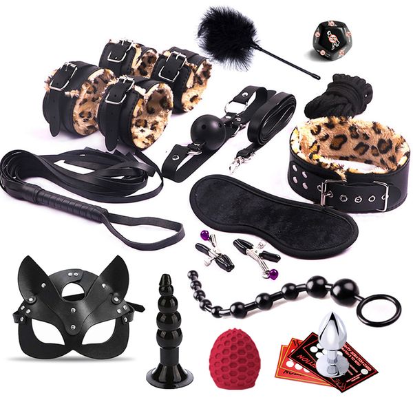 Bondage BDSM Bondage Kits sexy Spielzeug Handschellen für Frau Analplug Gag Vibrator weibliches Erotikzubehör Sexulaes Spielzeug für Erwachsene 18 230718