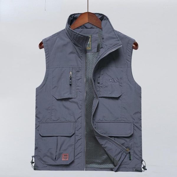 Gilet da uomo Abbigliamento Gilet da motociclista Giacca senza maniche Giacca da moto multitasche da lavoro Manicotto da caccia Cappotto estivo