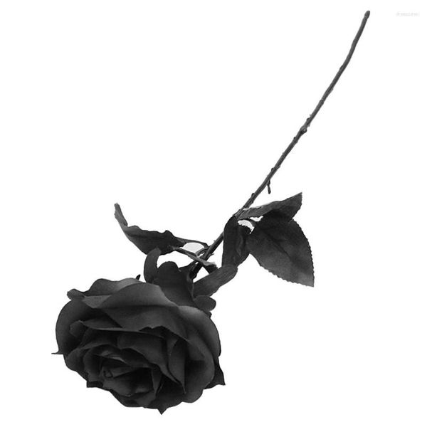 Flores decorativas Black Rose Artificial Flower Bouquet Peony Boda Wedding Banquet Festival Home Decoration Suprimentos