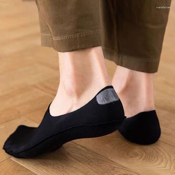 Männer Socken 2023 Frühling Sommer Unsichtbare Eis Seide Silikon Non-slip Männlich Casual Keine Spur Atmungsaktive Fuß Schutz