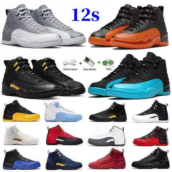 Jumpman 12s 12 Basketbol Ayakkabı Tarlası Mor Kiraz A Ma Maniere X Siyah Beyaz Oyun Hyper Royal Stealth Üniversitesi Mavi Muslin Erkekler Trainers Spor Sabah Saborlar Ayakkabı 40-47