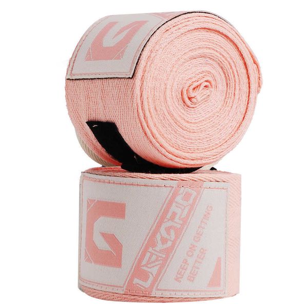 Equipamento de proteção Lekaro 4 M Luvas de boxe rosa Treinamento de táticas de luta Sanda Muay Thai Buffer Strap Boxe sparring livre Bandagem de algodão fixa HKD230718
