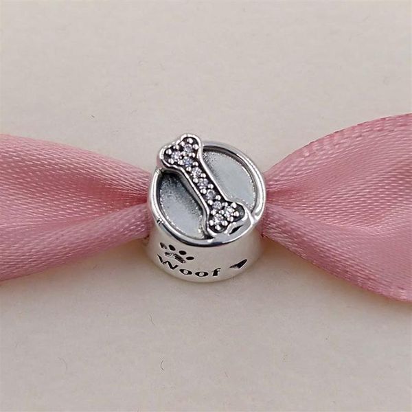 Any Jewel authentischer 925er-Sterlingsilber-Perlen-Hundenapf-Charm, passend für europäische Schmuckarmbänder im Pandora-Stil, Halskette 791708CZ Ani3080