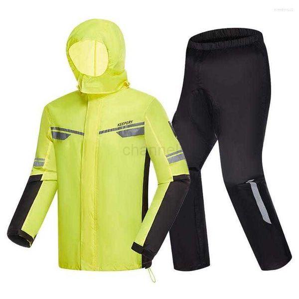 Männer Jacken Wasserdicht Regen Anzug Regenmantel Mantel Jacke Hosen Motorrad Camping Outdoor Motorradfahrer Regenbekleidung Für Männerchanneli0717