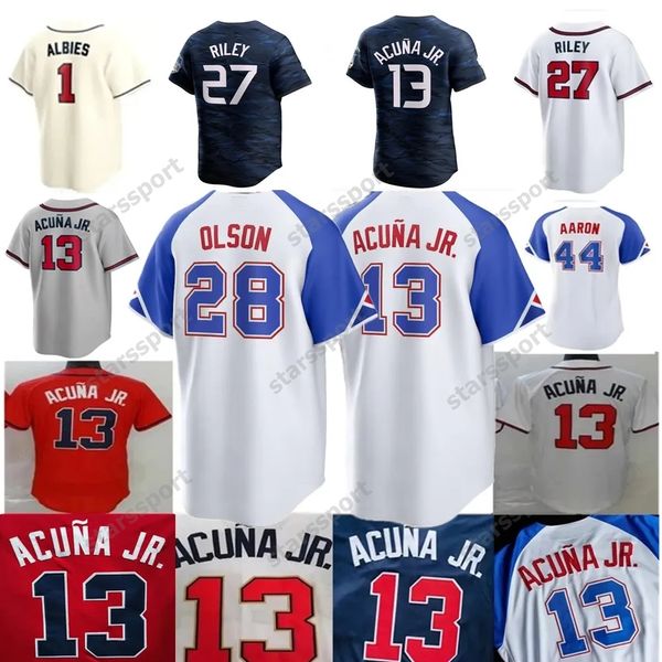 2023 All-Star 28 Matt Olson Jersey Freddie Freeman Dansby Swanson Jones 13 Ronald Acuna Jr. Ozzie Albies Women Youth Mike Soroka Riley Custom Men S-4XL Baseball Jerseys