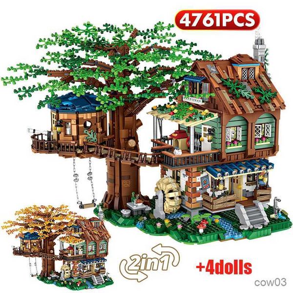 Blocos 4761 pçs Casa na Árvore Modelo Mini Blocos de Construção Amigos Figuras DIY Arquitetura Pequenas Partículas Tijolos Brinquedos para Crianças R230718