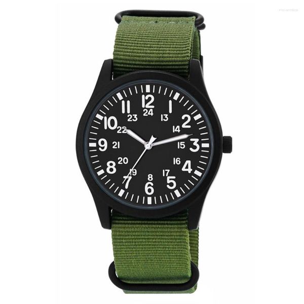 Armbanduhren Herrenuhr Nylonband Sport Outdoor Uhr 24H Display Quarz Armbanduhr Relogio Masculin