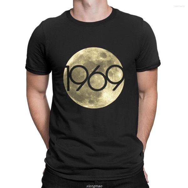 Magliette da uomo 50th Anniversary Apollo 11 1969 Moon Landing T-shirt nera Summer Street Men Fashion Solid Logo Tee