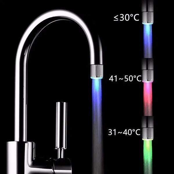 1-teiliger Wasserhahn-Wasserreiniger, intelligenter Waschbecken-Wasserhahn mit Temperatursensor, kann die Temperatur identifizieren, um verschiedene LED-Lichtfarben zu steuern, Wasserhahn-Dusche