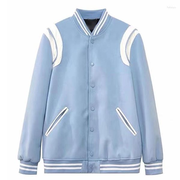 Männer Jacken Hip Hop Varsity Jacke Frauen 2023 Frühling Mode Lose Baseball Uniform Y2k Mantel männer Kleidung Blau Bomber streetwear