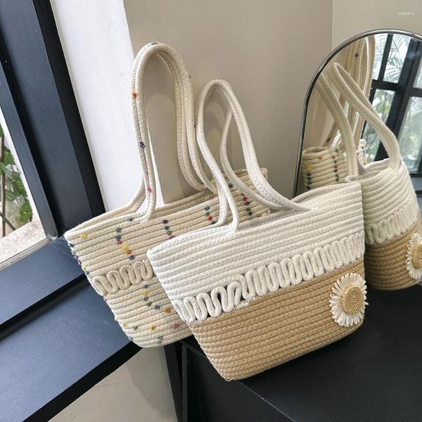 Borse da sera Borsa tote da donna Borsa di paglia alla moda Borsa a tracolla in tessuto di grande capacità Borse all'uncinetto Ascella Spiaggia Viaggi Ascellare Frizione femminile