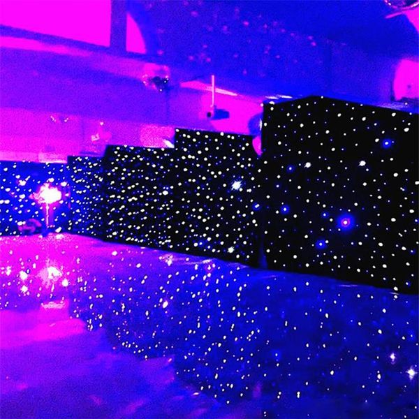 Cortina LED para Festa de Casamento 3mx6m Pano de Estrela de LED Preto Cenário de Palco Cortina de Pano de LED Estrela Luz Decoração de Casamento3047