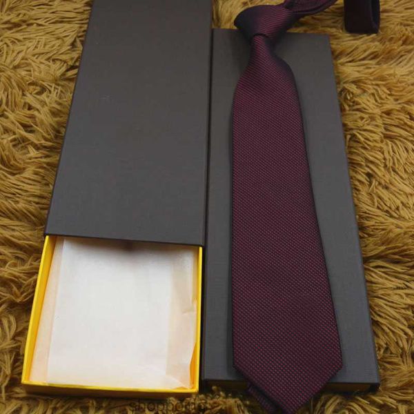 Cravatta da uomo Cravatta in seta Motivo stampa Jacquard Party Wedding Tessuto Fashion Design Box L889x800