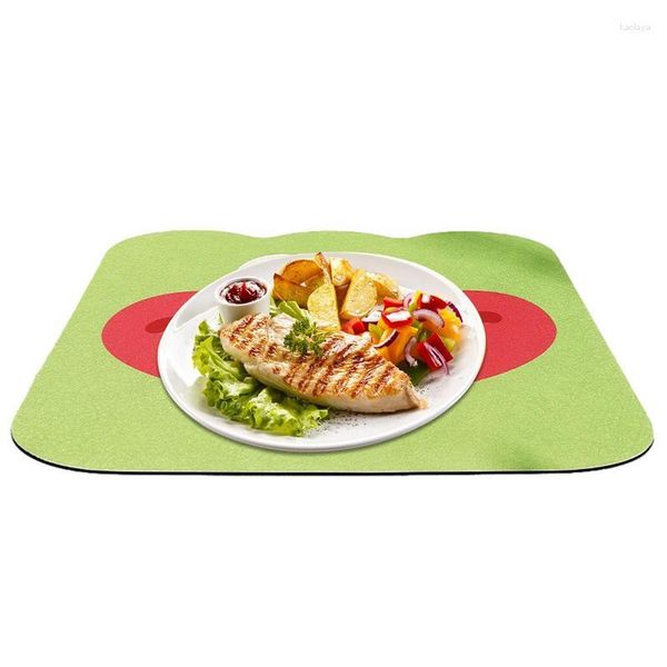 Masa Paspasları Mutfak Dikdörtgen Polyester Kumaş Placemats Katlanabilir Su Emme Kurutma Pedi Kayma