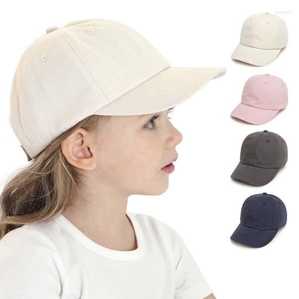 Cappellini da baseball Doleft 2023 Baseball Bambini Unisex Tinta unita Casual Cotone Poliestere Nylon Nastro di fissaggio Four Seacons Visiere Cappello 2-5 anni