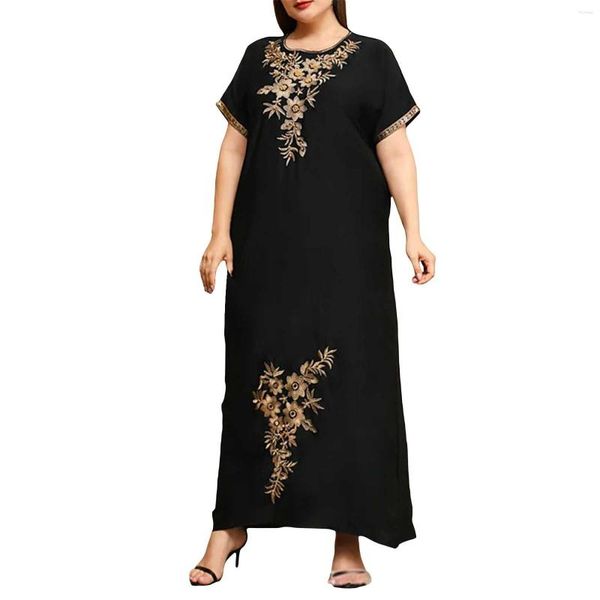 Vestidos casuais roupas femininas codificadas gola flor vestido feminino manga longa camisa maxi verão