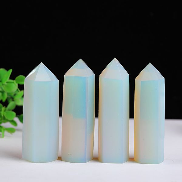 1 peça de cristal natural opala colecionável cura reiki polido quartzo varinha torre pedras de chakra para decoração de casa presente