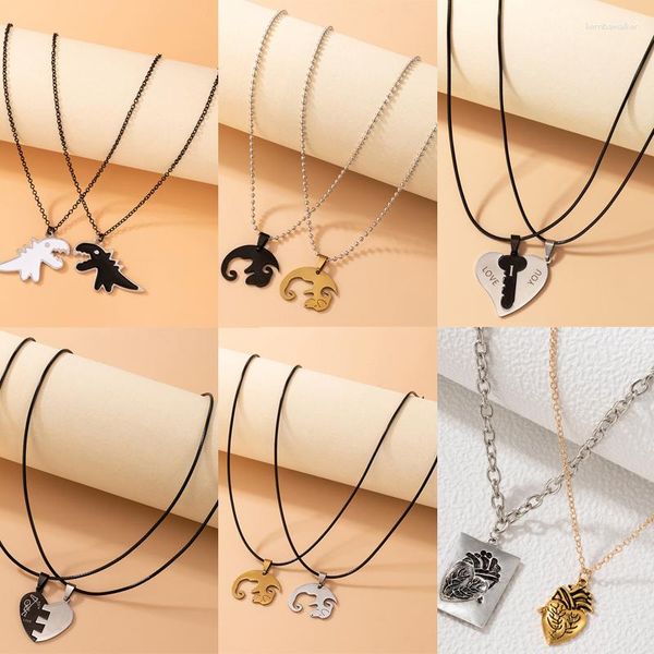 Anhänger Halsketten Schöne Hund Tier Neckalce Für Frauen Charms Edelstahl Einstellbare Paare Schmuck Geschenk Kragen 2 stücke 20837