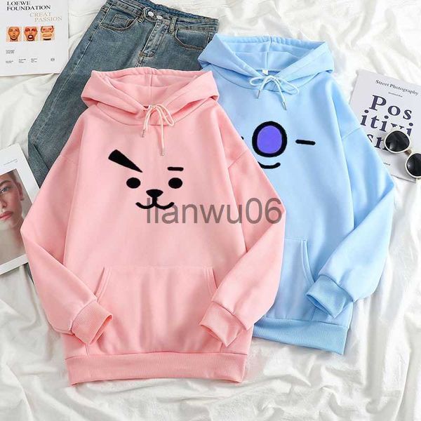 Felpe con cappuccio da donna Felpe coreane KPOP Bann Band Members Color Expression Print Felpe con cappuccio Donna Harajuku Felpa con cappuccio per ragazzo e ragazza Sport Felpa casual Top J230718