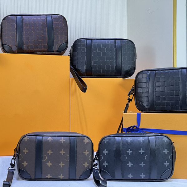 Высококачественные сумки дизайнерские сумки Мужчина Классическая черная коробка сумка для винтажной печати многофункциональной кошельки сумки для паспорта № 82076