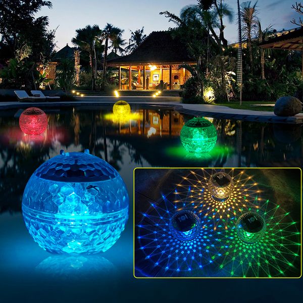 Decorações de jardim movidas a energia solar água flutuante luz lagoa lâmpada flutuante bola mágica cor mudança decoração iluminação para piscina árvore 230717