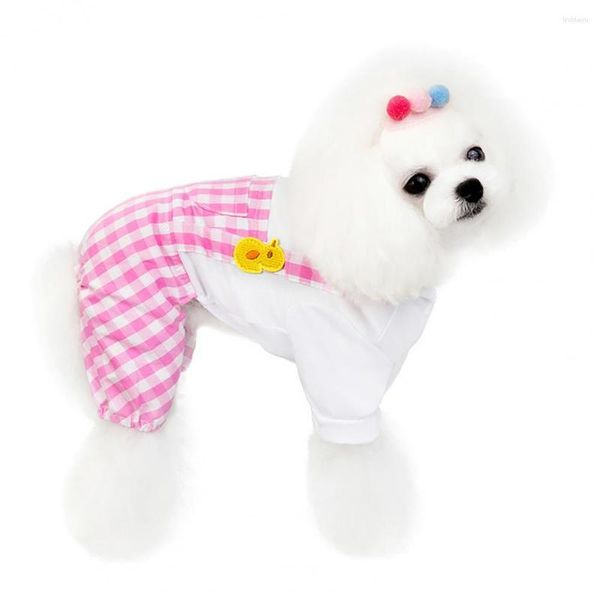 Roupas para cães Moda Pet Dogs Bodysuit Chick Pattern Quatro patas Algodão Pele-friendly E Confortável Macacão Xadrez Cachorrinho Para