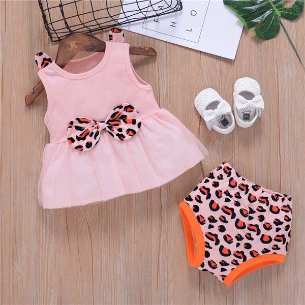 Set di abbigliamento Estate Nuova moda Neonate Kid T-shirt senza maniche Ragazze vestono abiti corti Abito TUTU 1-5