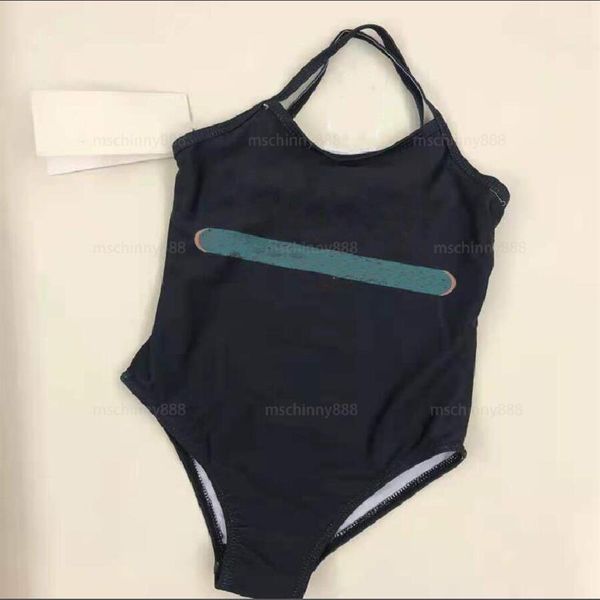 Fato de banho infantil Biquíni de peça única com estampa de letras Fatos de banho para bebé menina Moda roupa de banho para crianças Grils Fatos de banho de natação 225o