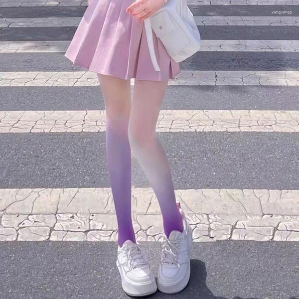 Женские носки градиентные чулки японская девочка на дне подножия сексуальные открытые промежности летние ультратонкие колготки