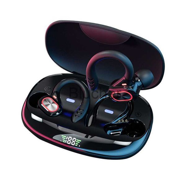 Kopfhörer Ohrhörer TWS Ohrhörer Bluetoothkompatibel mit Mikrofonen Sport Ohrbügel LED-Anzeige Drahtlose Kopfhörer Ohrhörer Wasserdichte Headsets x0718