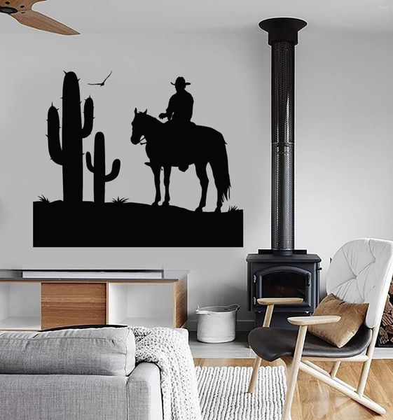 Adesivos de parede adesivos Cowboy Wild West Cactus Home Living Room Decoration Boy Fashion Unique Gift NZ10
