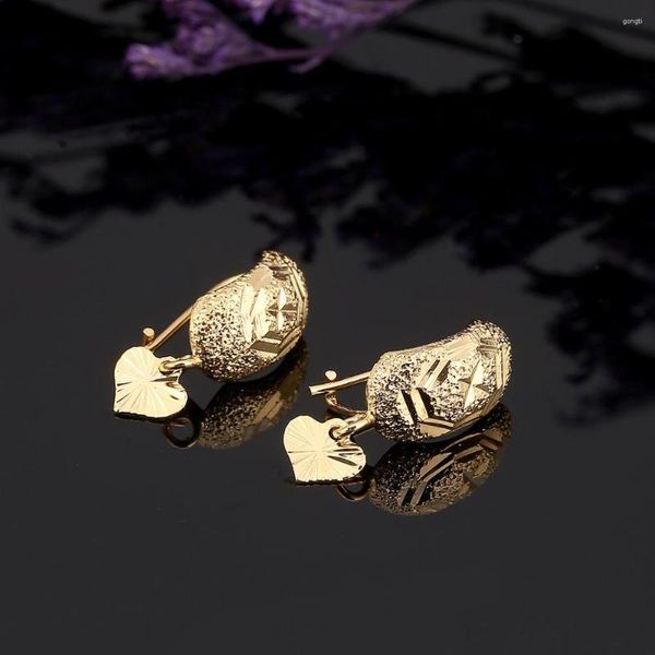 Серьги -грибы Золотая Филигранная Эфиопская Серьга с сердечным очарованием Дяги модные женщины ювелирные изделия