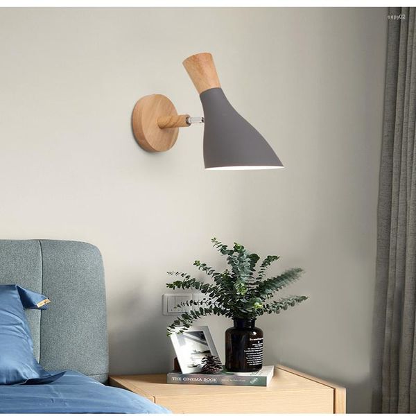 Lâmpada de parede moderna de madeira luz de teto quarto lâmpadas sala de estar decoração de casa corredor cabeceira led