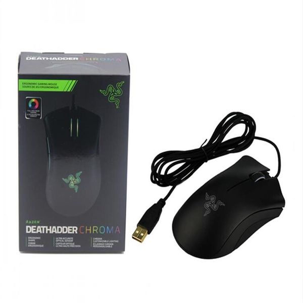 Non originale Razer Deathadder Chroma Mouse ottico da gioco per computer con cavo USB 10000 dpi Sensore ottico Mouse Razer Deathadder Gaming256p