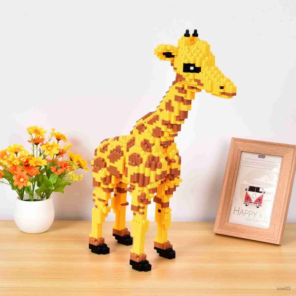 Blöcke 4800 Stück Tier Magischer Baustein Giraffe DIY Puzzle Miniatur Verbindungsstein Modell Montage Spielzeug Dekoration Geschenk R230718