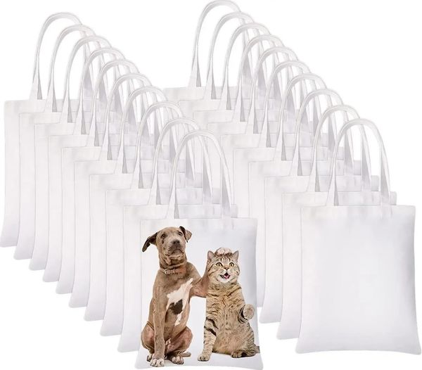 Белые сублимационные сумки для продуктовых мешков для украшения и создания DHL Ohlesale 0718