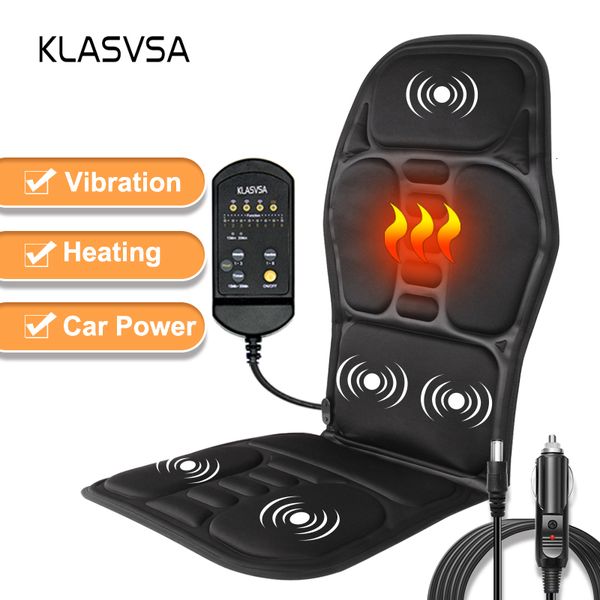 Massageador de costas KLASVSA Massageador de costas elétrico Almofada de cadeira Vibrador Portátil Casa Carro Escritório Pescoço Cintura lombar Alívio da dor Almofada de assento Relax Mat 230718