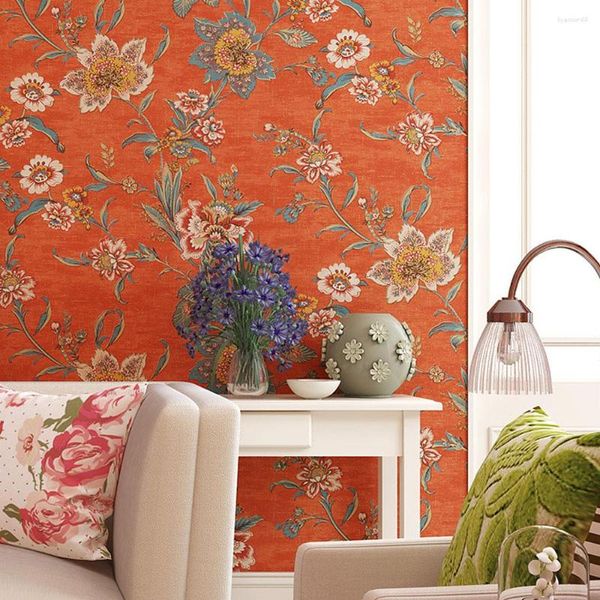 Papéis de parede europeus descasque e cole flor floral autoadesivo papel de parede murais papéis de parede design para paredes quarto decoração de casa