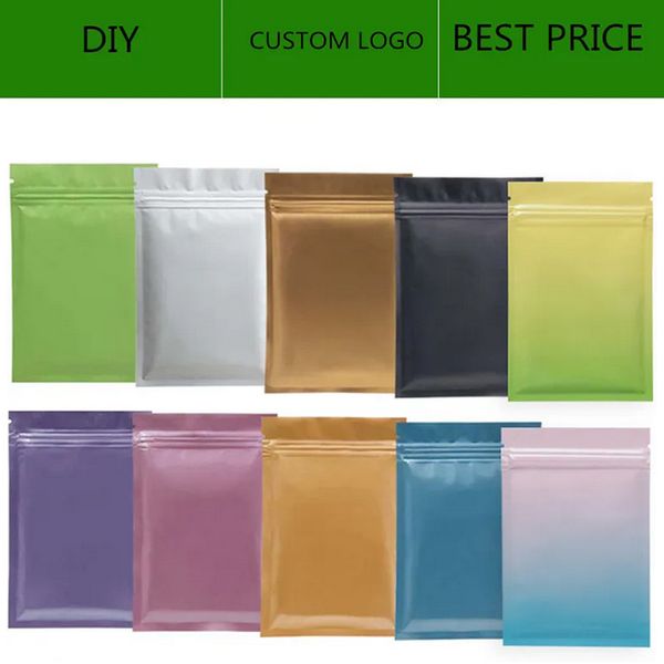 Borsa in Mylar con cerniera richiudibile di colore opaco Conservazione degli alimenti Sacchetti di alluminio Sacchetti di plastica Custodia a prova di odore in stock Borsa per accessori per la casa